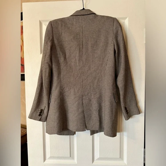 Massimo Dutti Houndstooth Blazer in Brown and Black - Picture 2 of 8